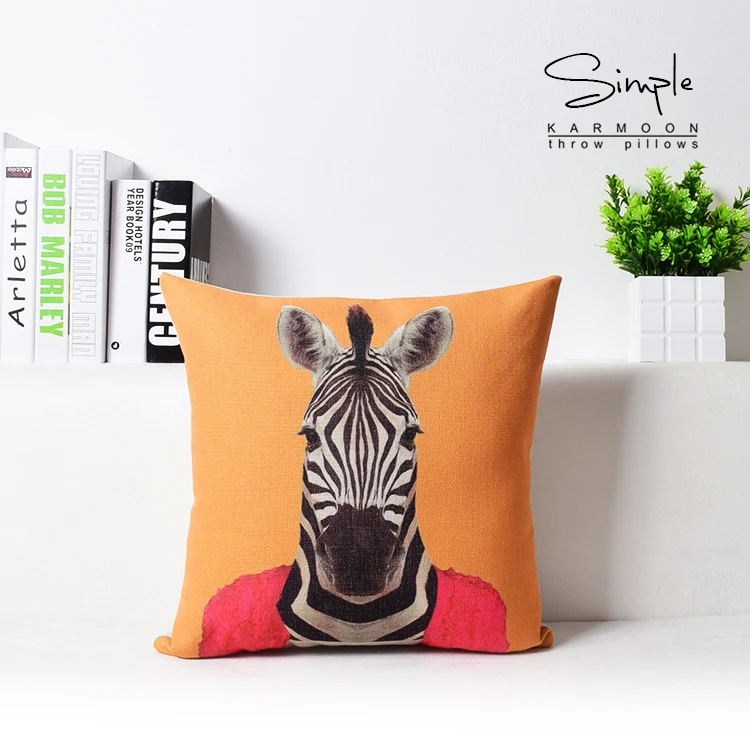 Льняное платье животных накидки на подушки кот &quotЗебра&quot Лев &quotпанда&quot