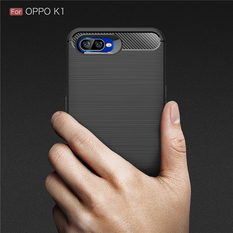 TRISEOLY для OPPO K1 чехол из углеродного волокна матовая ТПУ Резина силикон K 1 R15X Чехол