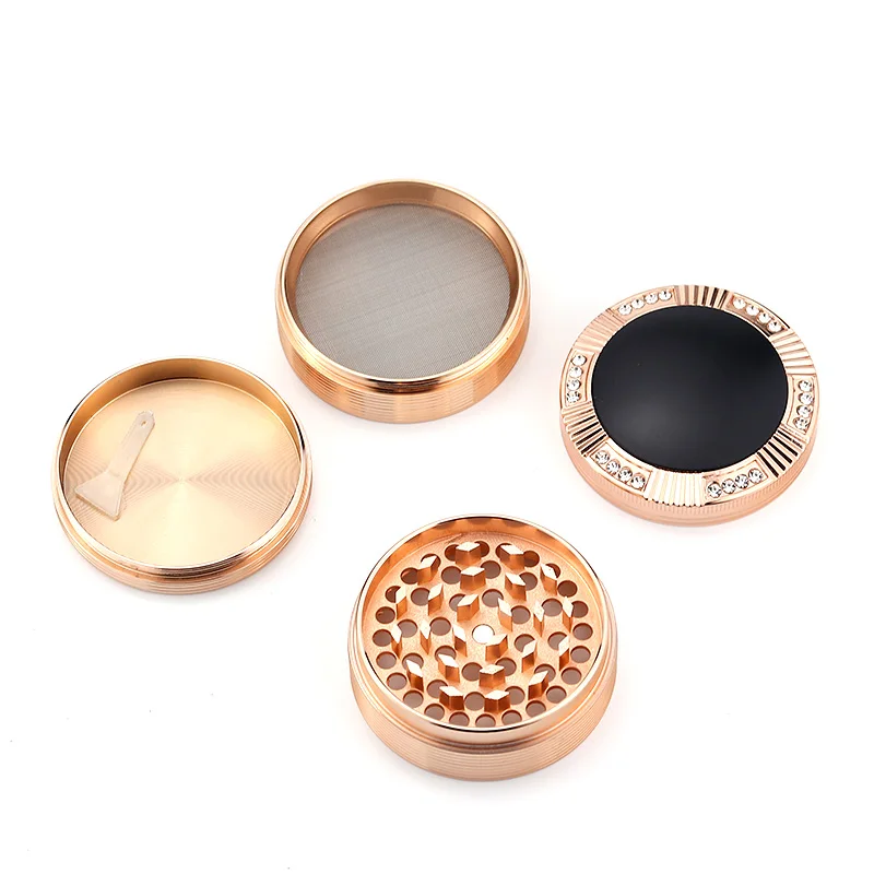 Золотая модная мельница 4 слойные алюминиевые травяные ТРАВЫ ТАБАК дым