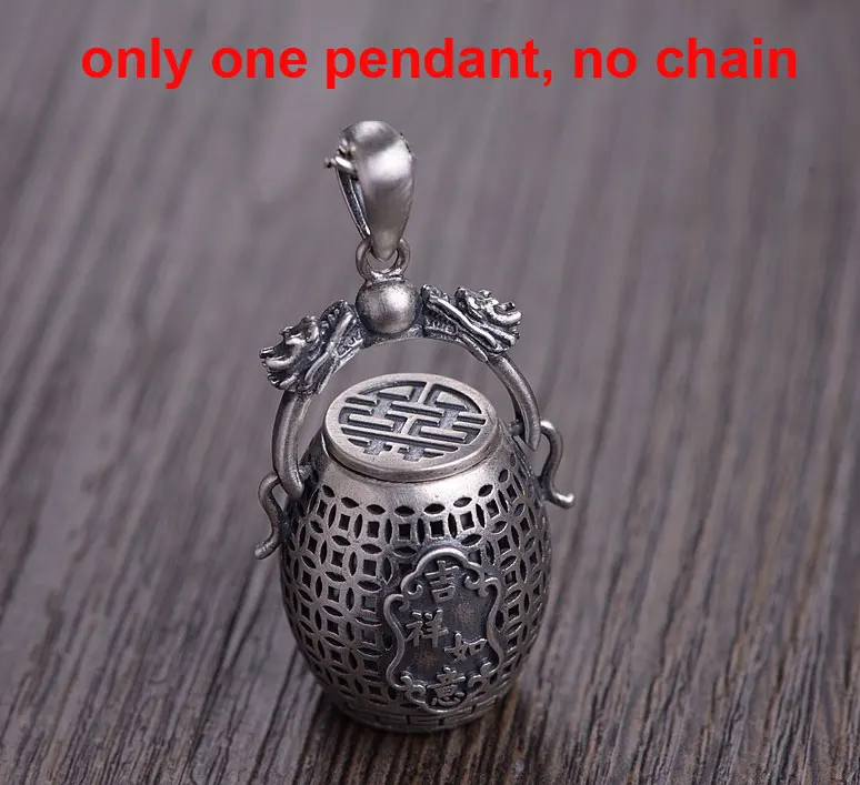 only one pendant FNJ 925 Серебряный Gawu кулон с секретом Дракон Панк Полые чистый S925 тайские серебряные подвески для Для мужчин ювелирных изделий - Окраска металла: only one pendant