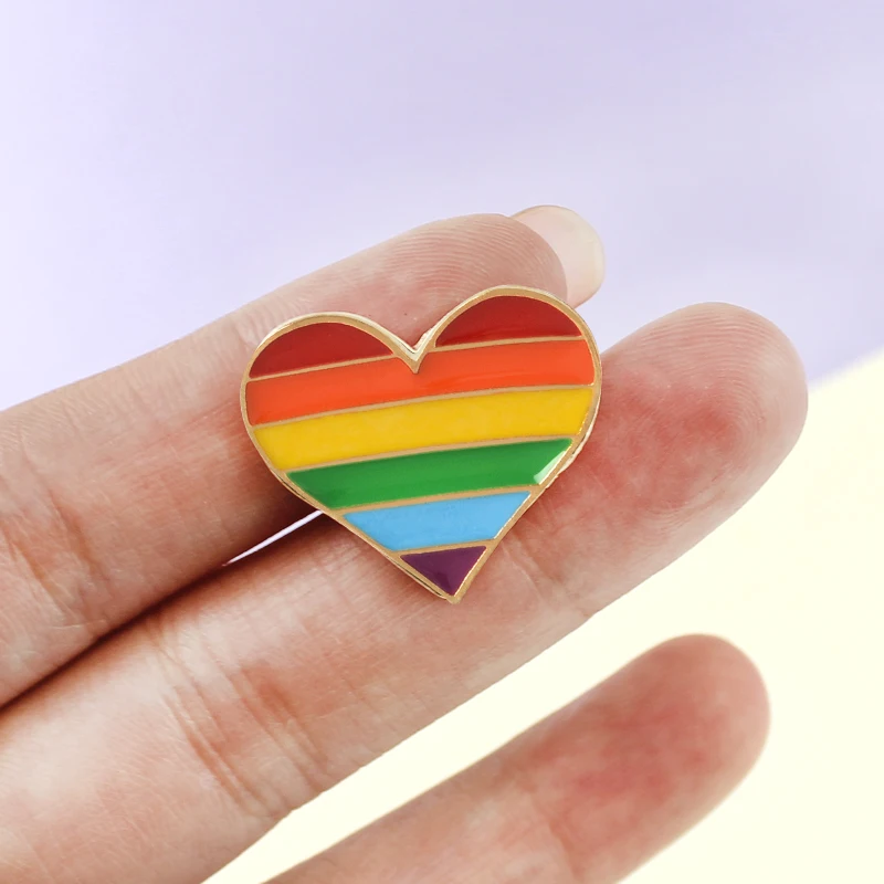 Новинка ЛГБТ-булавки эмалированная брошь в виде радужного сердца модная булавка