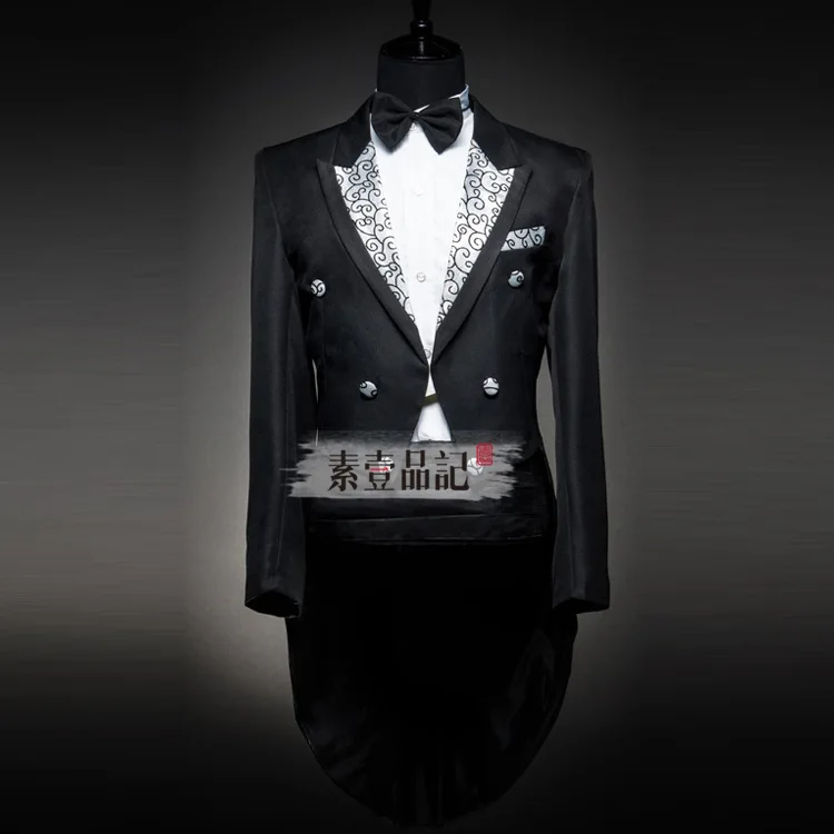 {Jacket + pan} Мужской комплект с платьем для выступлений на сцене костюм командования