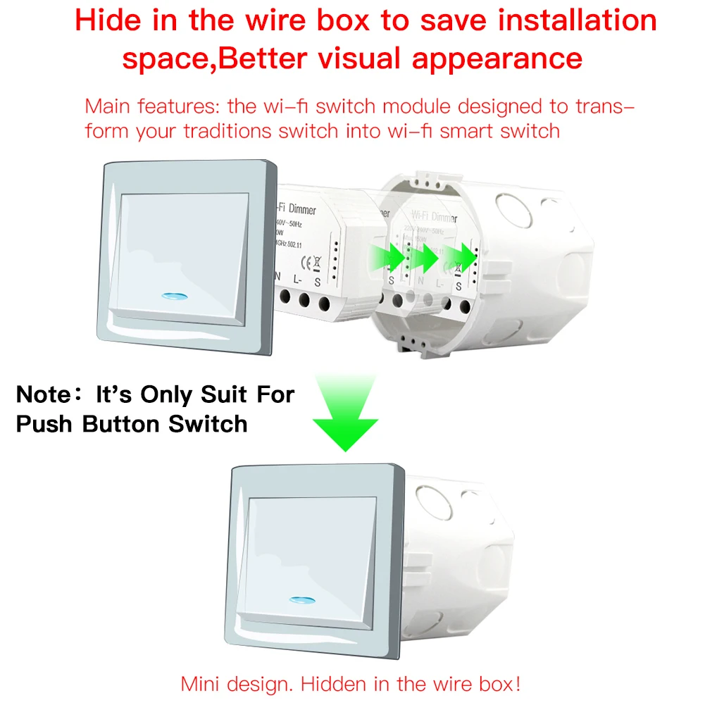 DIY умный WiFi свет светодиодный диммер переключатель Smart Life/Tuya приложение