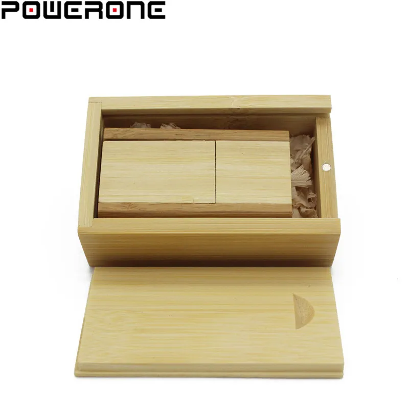 POWERONE логотип на заказ вращающийся+ коробка деревянный usb флэш-накопитель Флешка 4 ГБ 8 ГБ 16 ГБ 32 ГБ 64 Гб карта памяти свадебные подарки