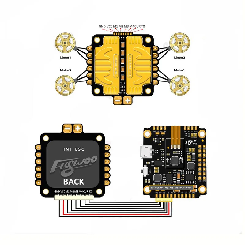 FLYWOO INI ESC 50A pro 4 в 1 Blheli_32 на возраст от 2 до 6 лет с Dshot1200 бесщеточный 35В 470 мкФ