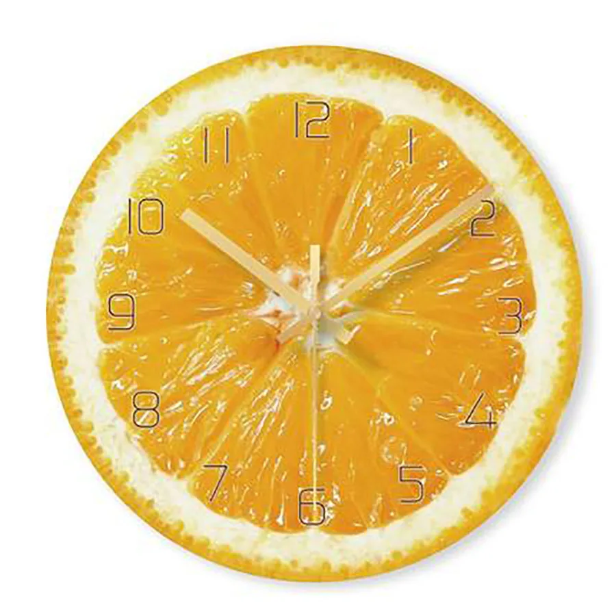 Милые Мультяшные настенные часы с фруктами детские механизмом для дома в