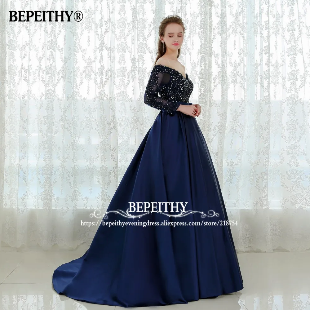 Изящное вечернее платье с длинными рукавами vestido de festa Longo, бальное платье с бисером, кружевные платья для выпускного вечера Robe De Soiree