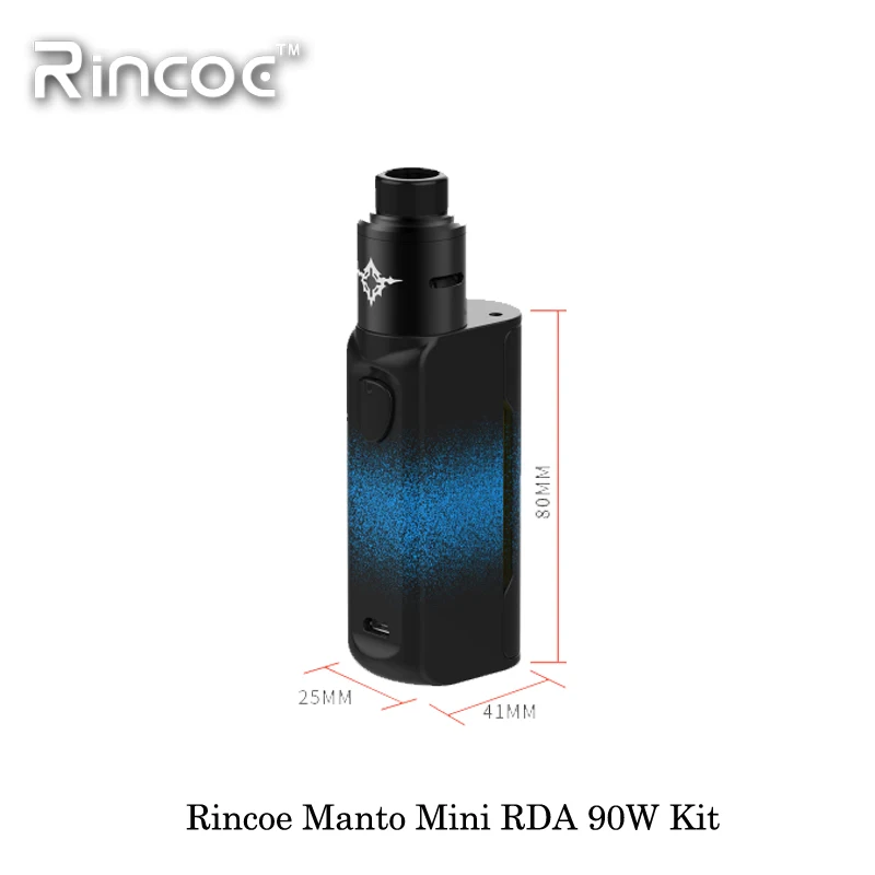 Электронная сигарета Rincoe Manto Mini 90 Вт RDA комплект Vape одиночный аккумулятор 18650 маленький размер полный аккумулятор выход PC материал Ecig комплект