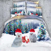 free shipping 100cotton 3d owl parrot horse wolf tiger rabbit 4pcs bedding without filler twinfullqueenkingsuper king size