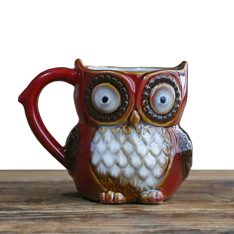 Бесплатная доставка креативные керамические кружки с изображением совы для