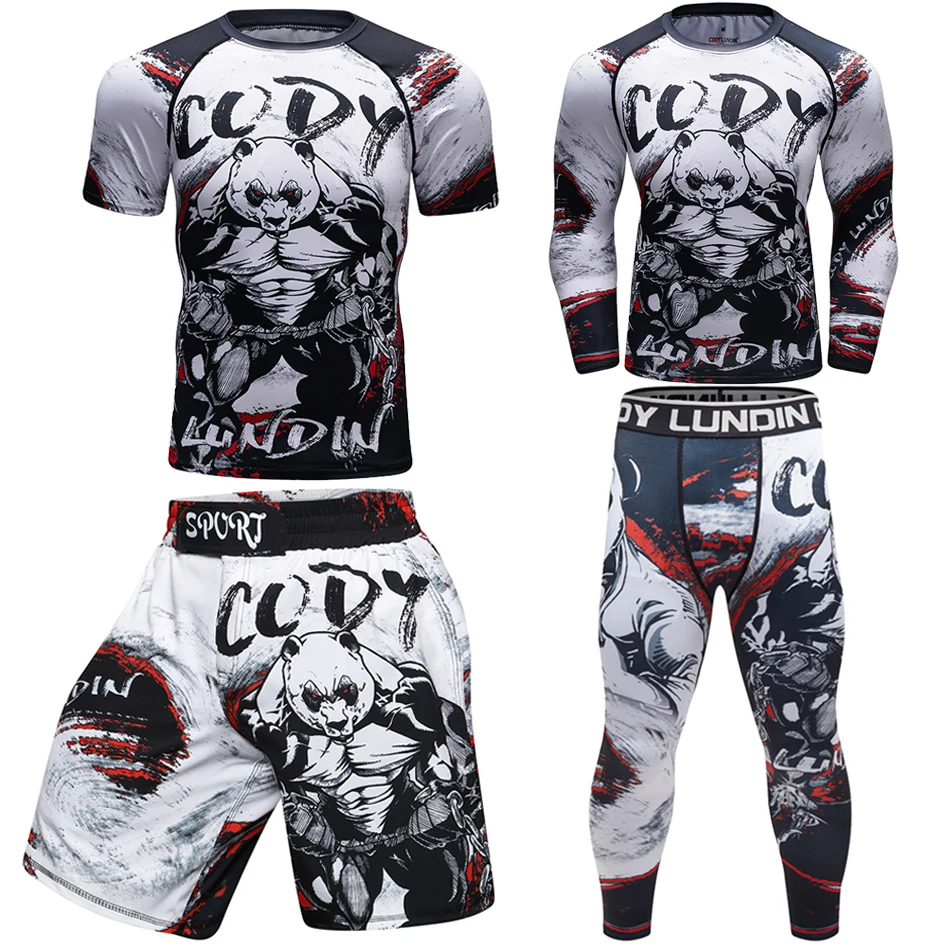 Mma футболки+ брюки мужские боксерские шорты Рашгард ММА кикбоксинг наборы Муай Тай длинный рукав Фитнес Спорт джиу джитсу боксео майки