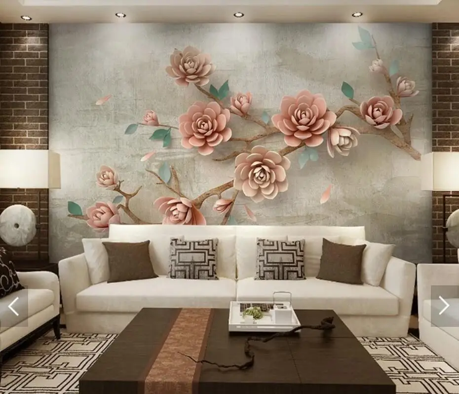 Тисненый цветок роспись печатная фотобумага s Papel Tapiz Para Pared бумажная настенная