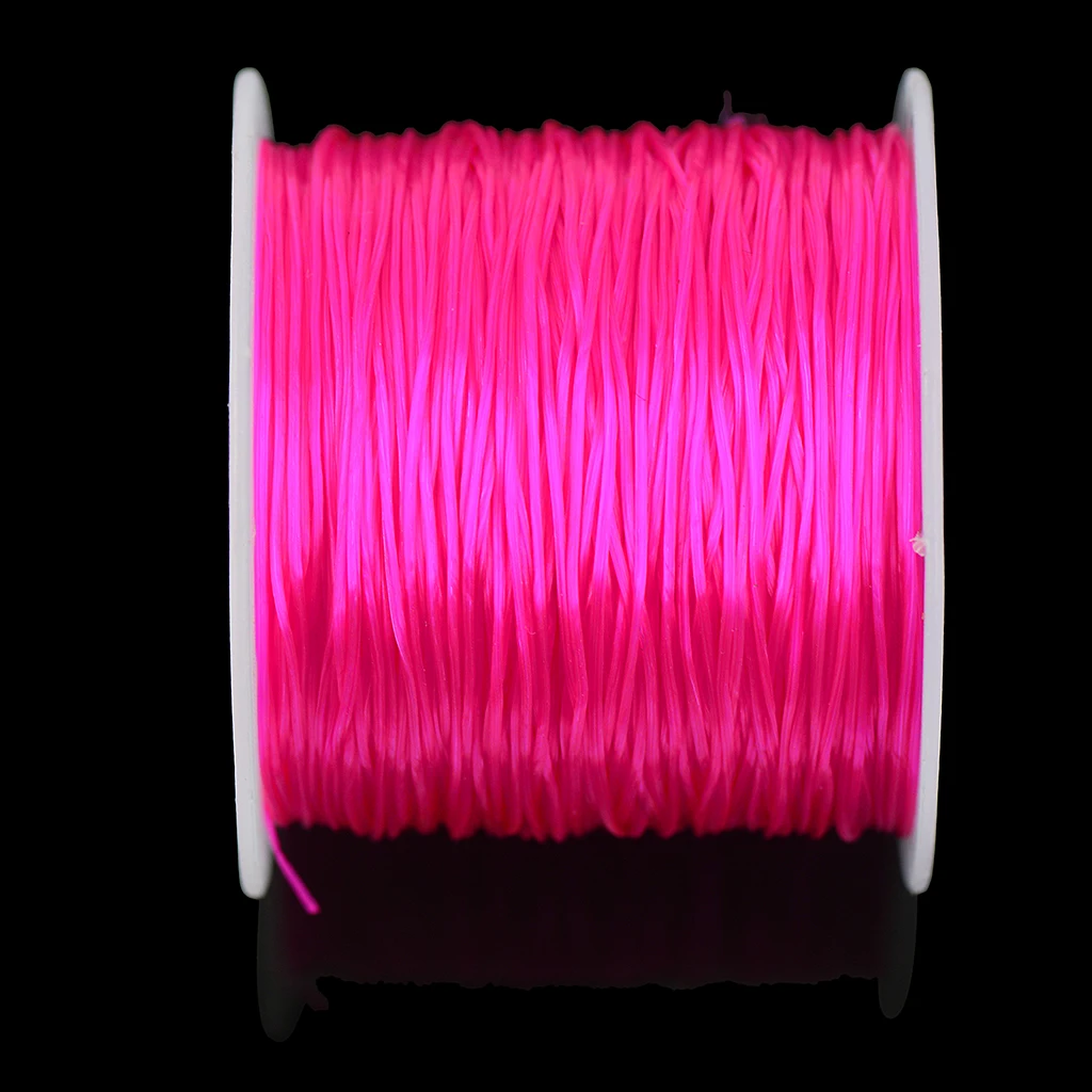 

50 Yards Stretch Polyester Crystal String Cord Jewelry Making DIY Hot Pink