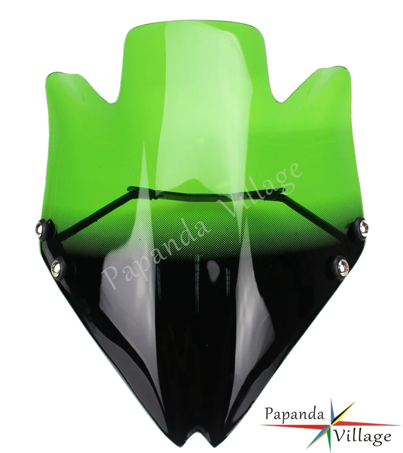 

Papanda Motorcycle Green Windshield Windscreen Deflectors w/Bracket Supermoto for Kawasaki Z750 Z750R 2007-2012