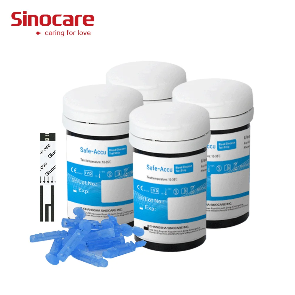 [200 шт] Sinocare тест-полоски для определения уровня глюкозы в крови(только для безопасности-Accu