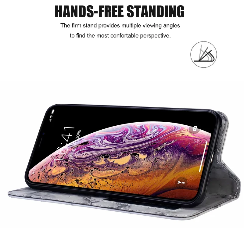 Роскошный кожаный чехол книжка из ТПУ с мраморной луной для P20 Mate 10 Lite Pro P8 2017 Nova 3E LG