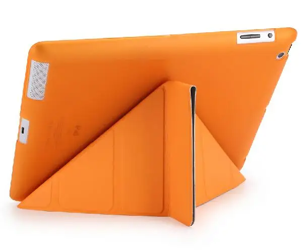 orange Чехол для iPad 2/3/4, iPad 3, iPad 4, 9,7 дюймов, мягкий силиконовый чехол из ТПУ с мягкой задней крышкой, многоразовый чехол из искусственной кожи с магнитной застежкой - Цвет: orange