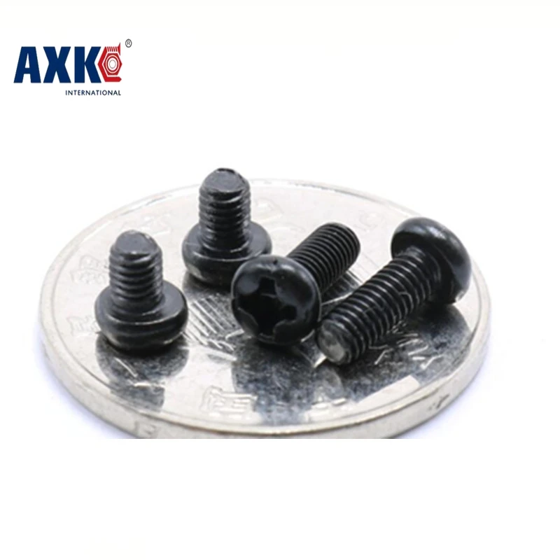 

1000pcs/lot M1.6*2.5/3/3.5/4/5/6/8/10 iron plating black phillips pan head small screws for glasses watch clock repair kit