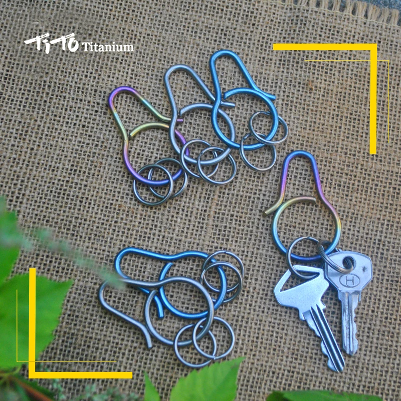 TiTo Новое поступление высокое качество один плюс два титанового сплава крюк Быстрый ключ брелоки цепочки gr2 брелок дорожный набор инструментов брелок