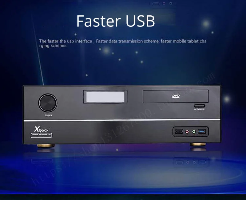 Горизонтальный ATX HTPC чехол для компьютера ITX чехол для домашнего кинотеатра Настольный игровой ящик кронштейн алюминиевый корпус материнская плата PSU