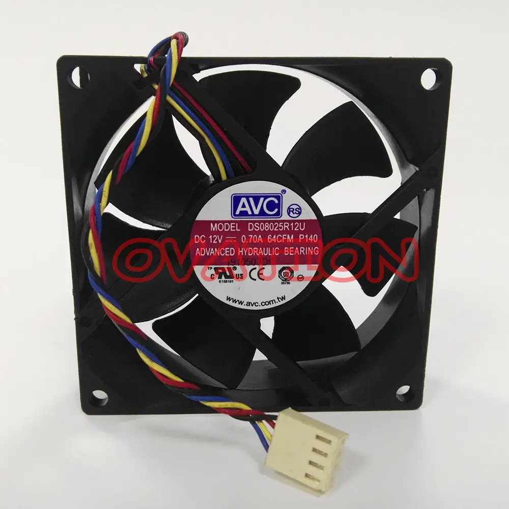 Кулер для ПК оригинального AVC DS08025R12U 8025 8 см 80 мм DC 12 В 0.7A инвертор компьютера