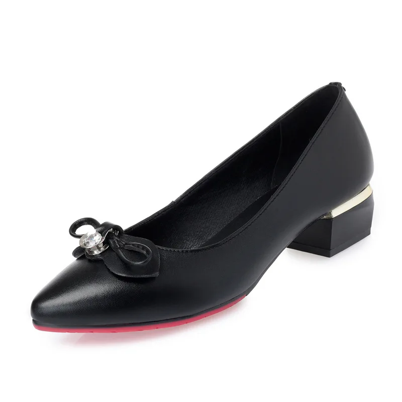 

HOT 2019 Newest Spring Rhinestone Women Fashion Shoes Banquet Wedding Shoes High Heels 35 Mm Real Leather Shoes Shoes Size 35-42