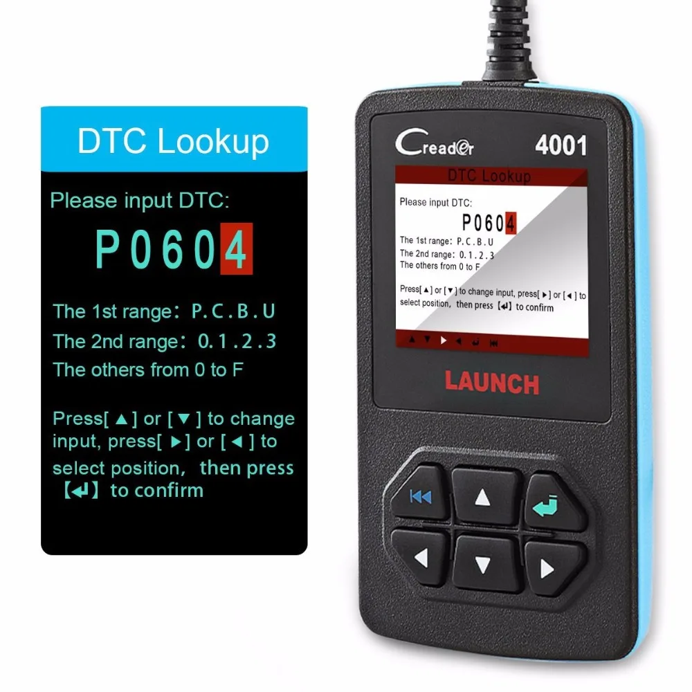 Launch CReader 4001 Cr4001 OBD2 автомобильный сканер считыватель кодов неисправностей OBDII диагностический сканирующий инструмент Автосканер OBD2 EOBD диагностический сканер
