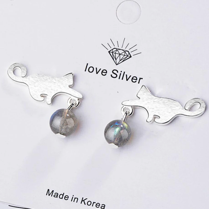 KOFSAC новые модные серебряные серьги-гвоздики 925 пробы для женщин милые розовые