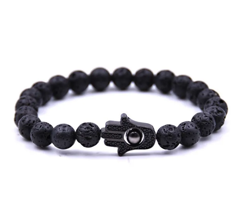 Palm Eye Bracelet texture transfer volcano stone bead bracelet natural beads Unisex Fashion | Украшения и аксессуары