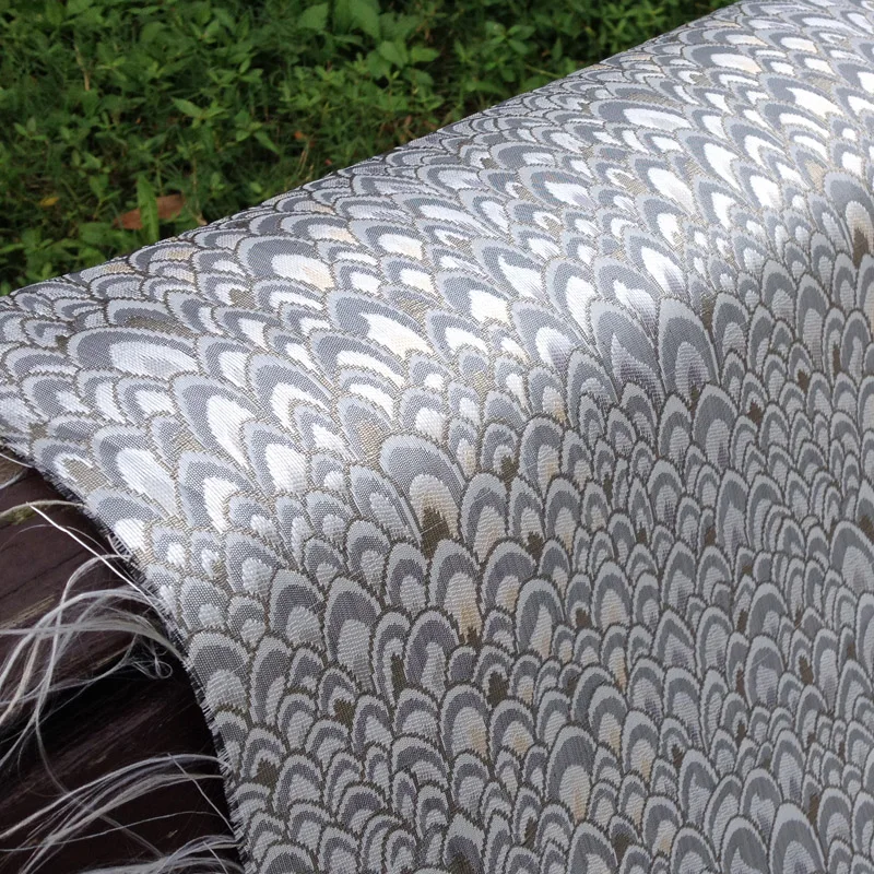 Африканская блестящая жаккардовая ткань с павлином для платья Свадебная маска