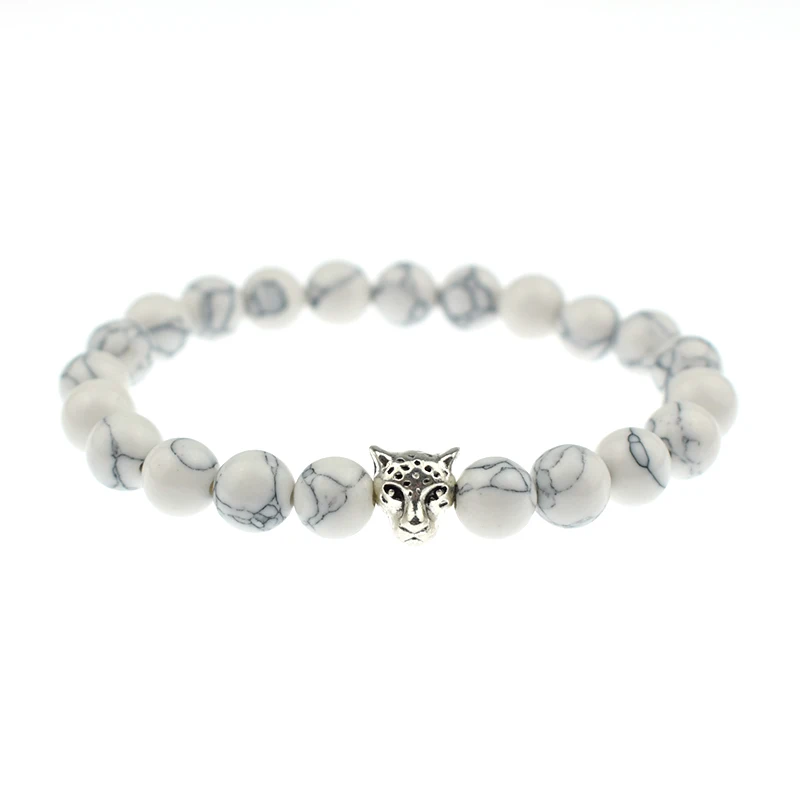 Fashion Vintage Leopard Head Lava Stone Matte Black Onyx Bead Buddha Bracelet Natural Charm Women Man Bracelets &amp bangle | Украшения и