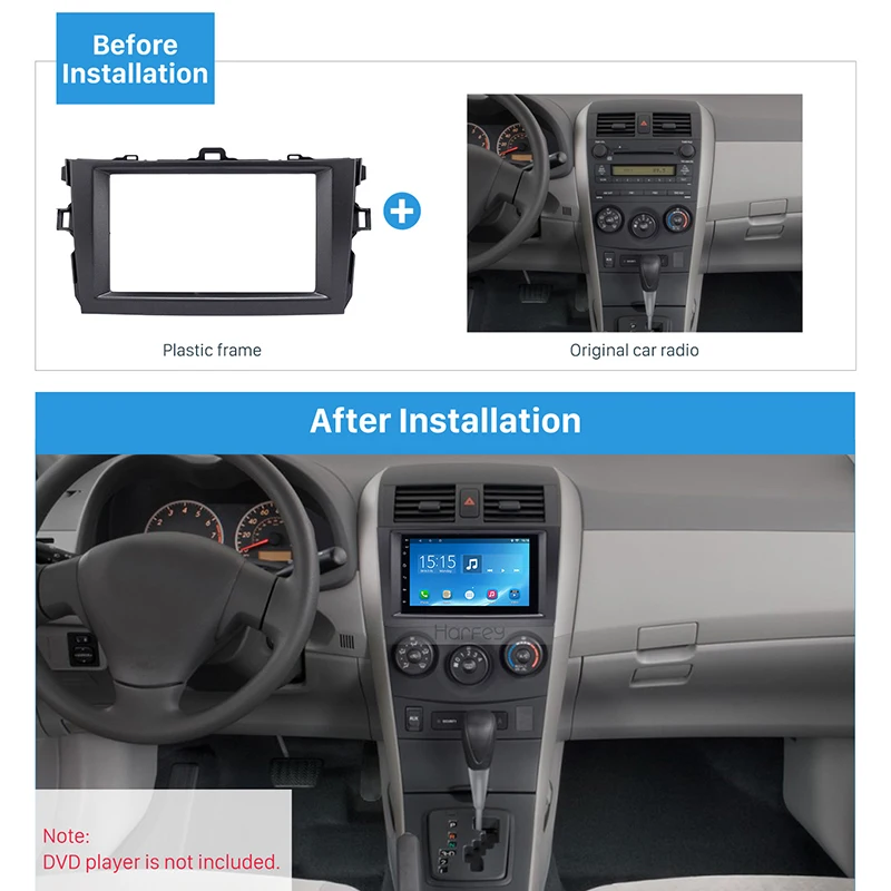 Автомагнитола Harfey с GPS автомобильная стереопанель для 2008 2009 2010 Toyota Corolla Frame