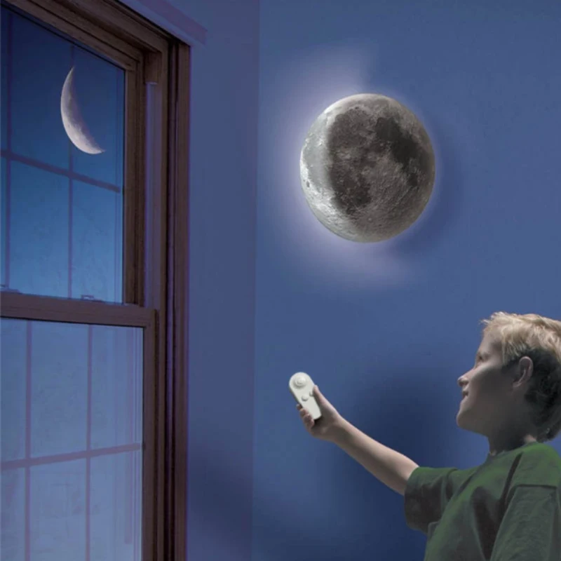 Led Wall Moon Lamp/Lights For Bedroom/Children'S Room Remote Control Night Light kids Healing Bedside decorative Lamp | Лампы и