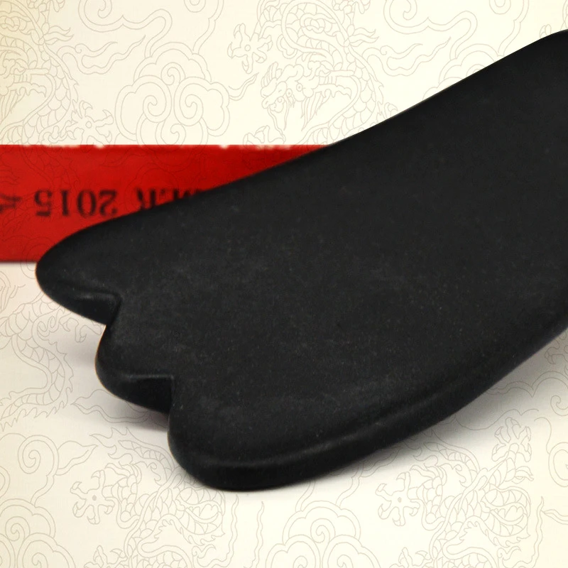 Черный камень бянь треугольная форма гуаша доска энергетическая акупунктурная