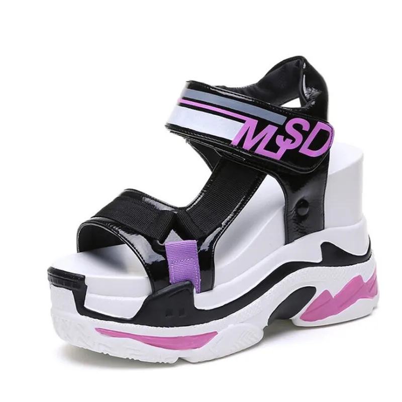 Сандалии женские на танкетке 10 см Повседневные Удобные белые босоножки лето