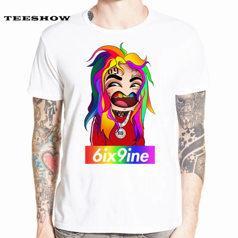 6ix9ine футболка реперские кепки Tekashi69 футболки в стиле хип хоп Стиль Новое