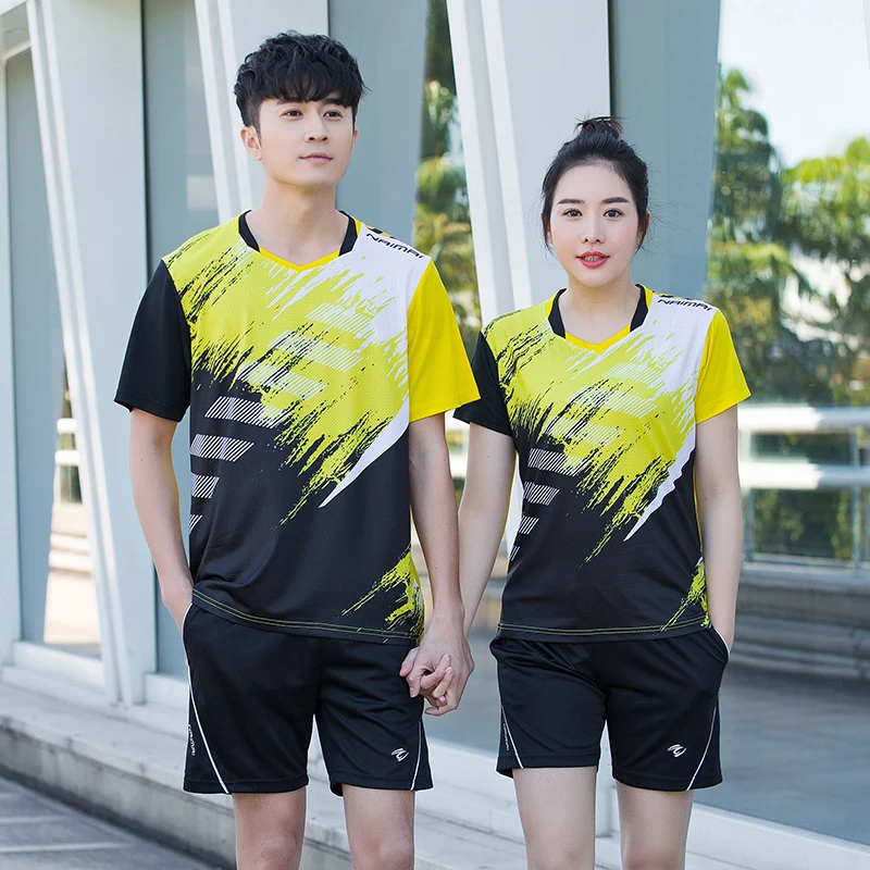 Новинка 2019 быстросохнущая футболка для бадминтона с бесплатным принтом мужчин и