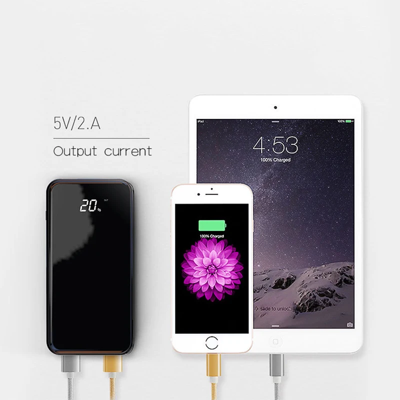 Беспроводное зарядное устройство 10000 мАч для iPhone X двойной USB мобильный телефон