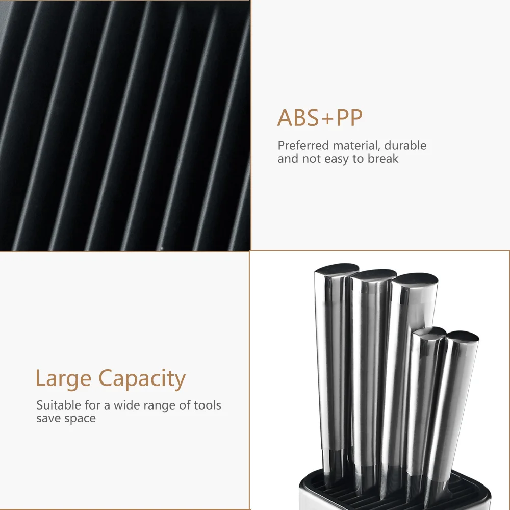 Stainless Steel 8&quot Kitchen Knife Stand Tool Holder Multifunctional Block Sooktops Tube Shelf Chromophous | Дом и сад