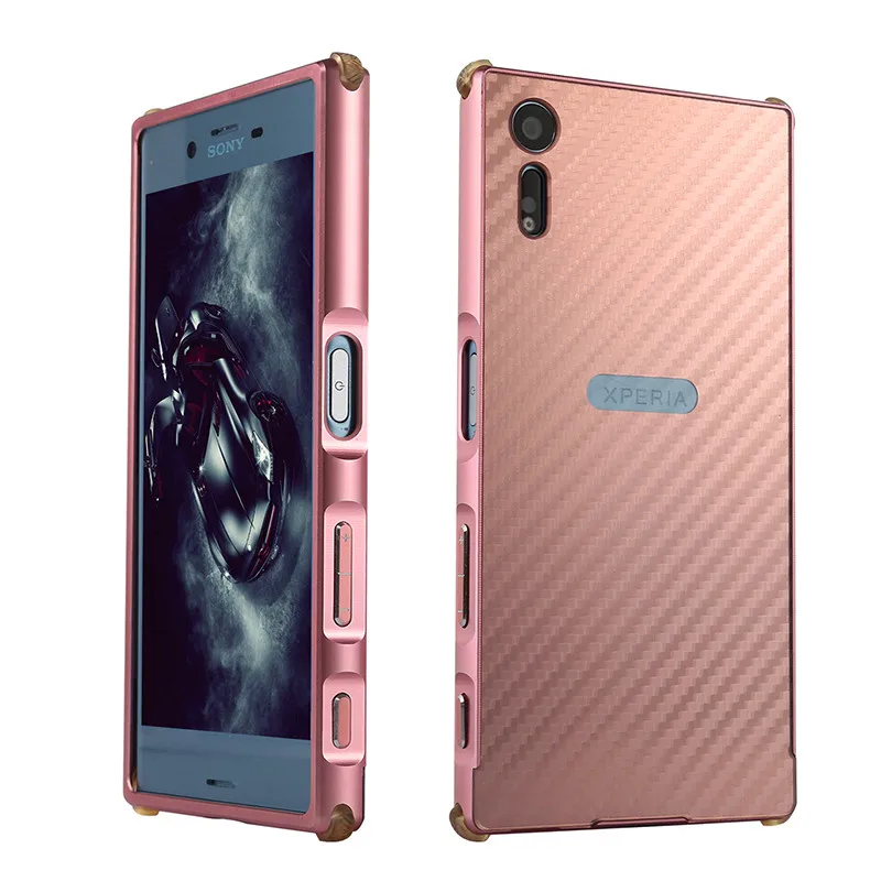 Для sony XZ F8331 F8332 противоударный чехол с алюминиевой металлической рамкой и жесткой задней крышкой из углеродного волокна чехол для sony Xperia XZ F8331