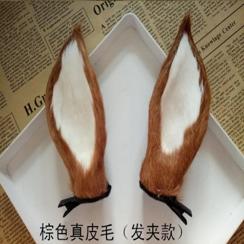 brown ears hair clip Женская повязка на голову с оленьими ушками на Рождество, праздничные украшения вечерние принадлежности, модные повязки на голову для девочек, подарок для женщин - Цвет: brown ears hair clip