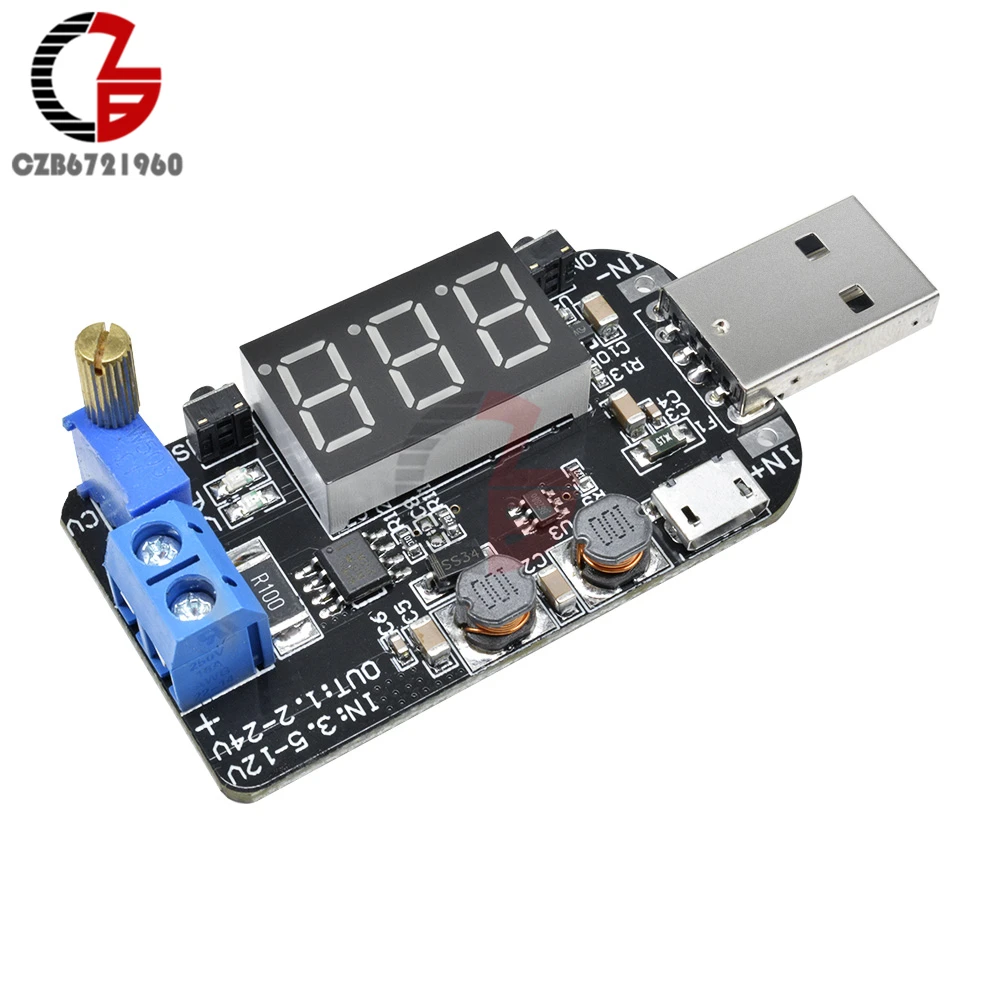 DC-DC Buck Boost Coverter модуль 3 Вт 3,5-12 В до 1,2-24 В Регулируемый USB понижающий модуль питания 5 в 12 В регулятор напряжения