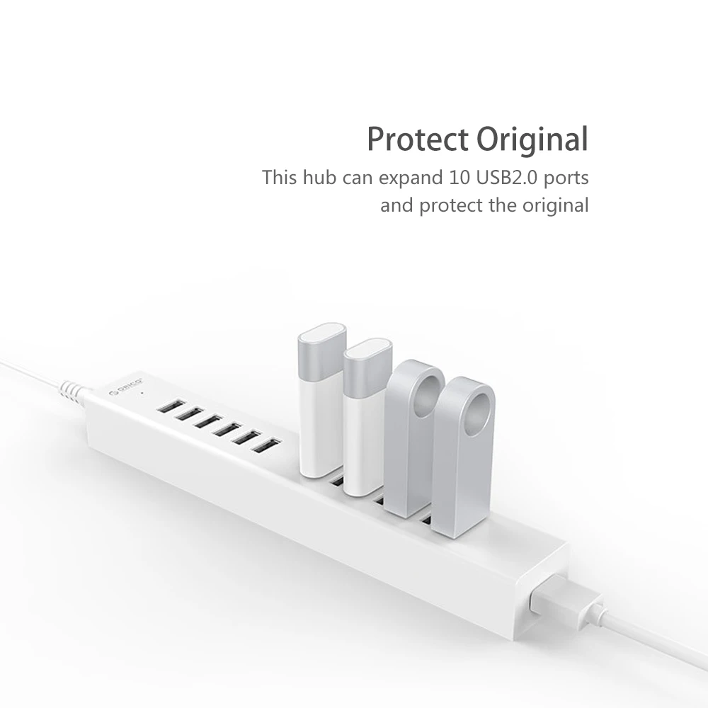 Высокоскоростной Концентратор ORICO USB 2 0 с 10 портами разветвитель адаптер питания