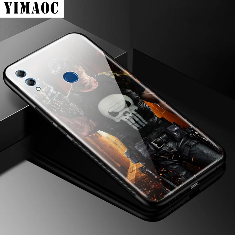 YIMAOC Marvel Каратель стеклянный чехол для huawei Honor mate 7A 8X9 P10 20 30 Y6 Y9 P smart lite Pro