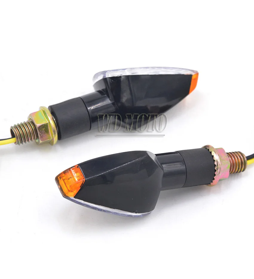 Новый Мотоцикл Черный Корпус Прозрачные Линзы 14 LED Янтарный Сигналы Поворота