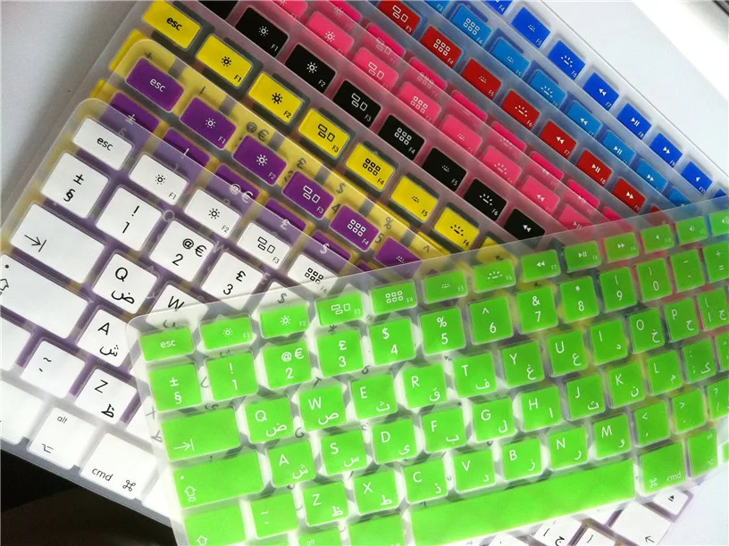 Прозрачный силиконовый чехол для клавиатуры с английской раскладкой Macbook Air pro