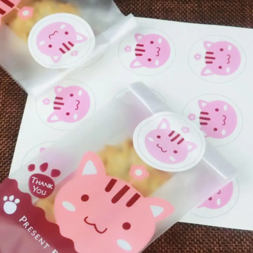 50 шт./лот милая собачка с узором медведя самоклеящийся пакет печенья конфеты