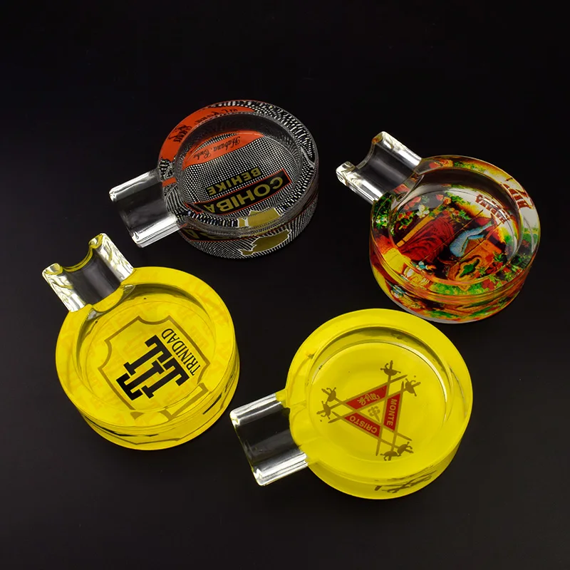 Стеклянная пепельница для сигар сигарет с 1 ясенем случайный цвет|metal ashtray|cohiba cigar
