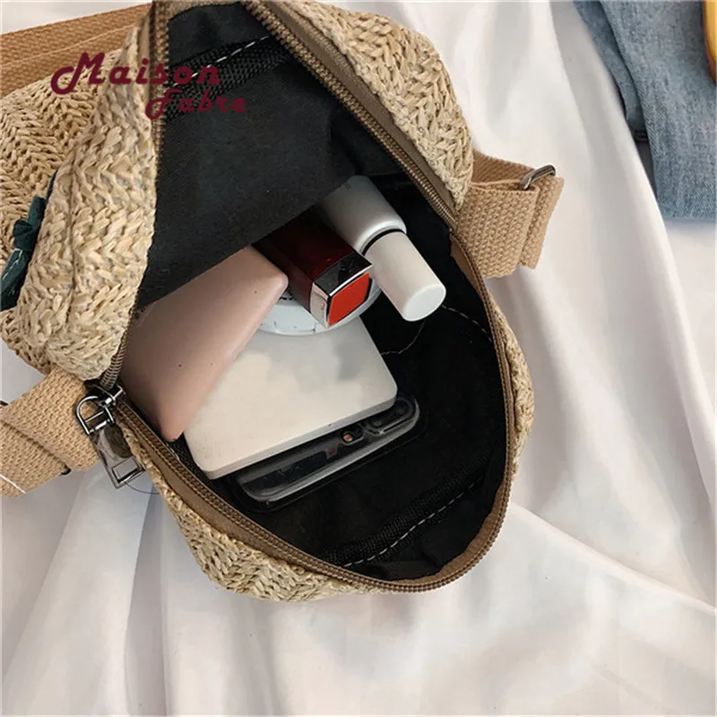 Летняя соломенная квадратная сумка ведро на молнии дизайнерские женские