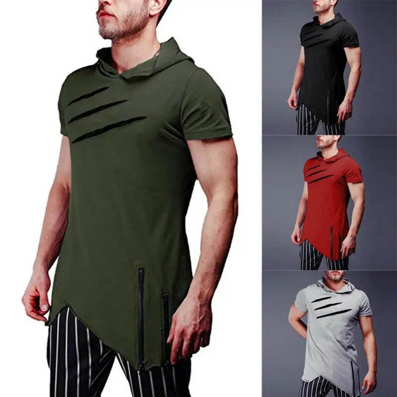 Новая модная мужская приталенная однотонная толстовка с капюшоном Повседневная